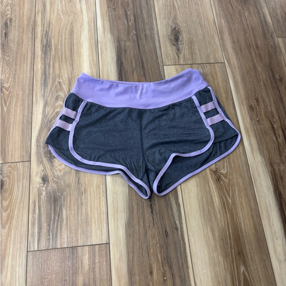 purple and gray, lululemon shorts!